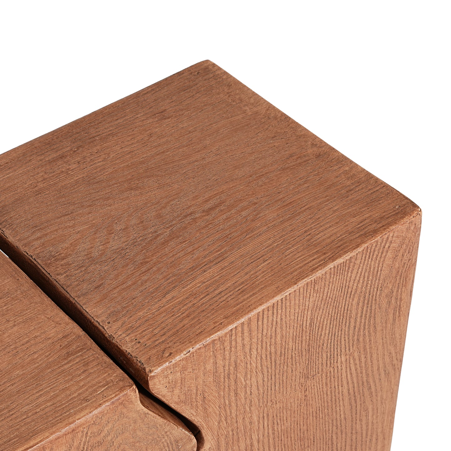 MGO Side Table, Set of 2 Rectangular Outdoor Side Tables, Decorative Garden Stools for Indoor Outdoor, Accent Table,Patio Side Table,Nesting End Table,Faux Wood Natural Color