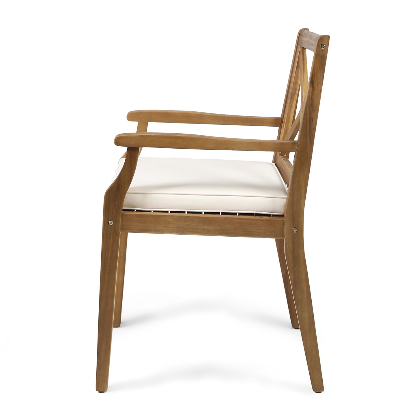 PERLA DINING CHAIR,2PCS with 2 Cream Cushions,for Backyard, Poolside, Garden