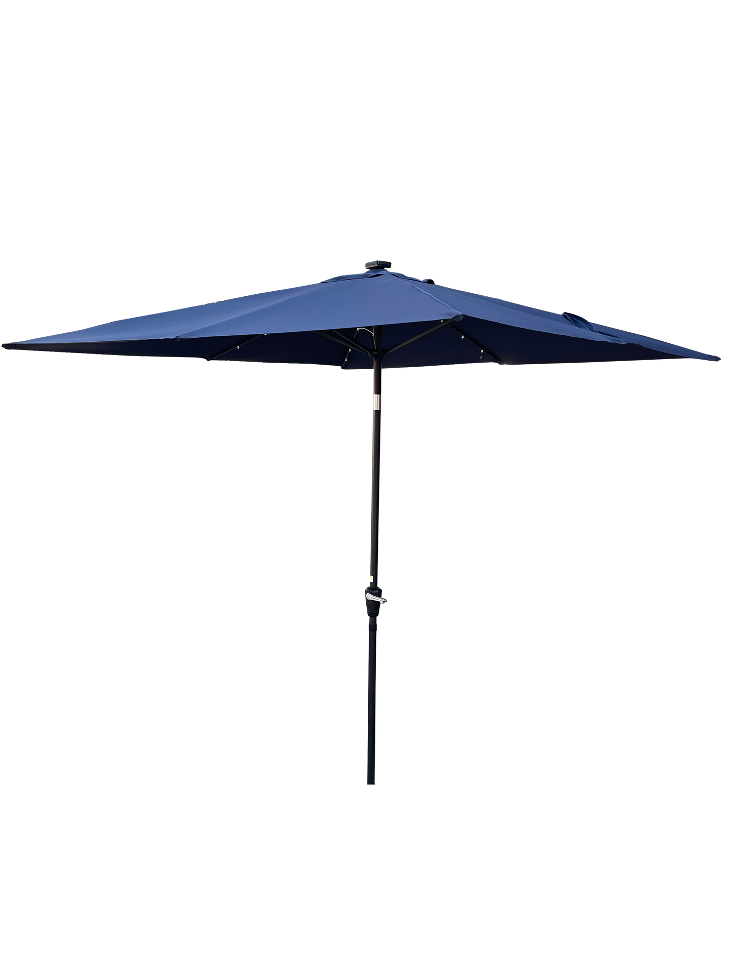 Square 2.5X2.5M Outdoor Patio Umbrella Solar Powered LED Lighted Sun Shade Market Waterproof 8 Ribs Umbrella with Crank and Cross Base for Garden Deck Backyard Pool Shade Outside Deck Swimming Pool