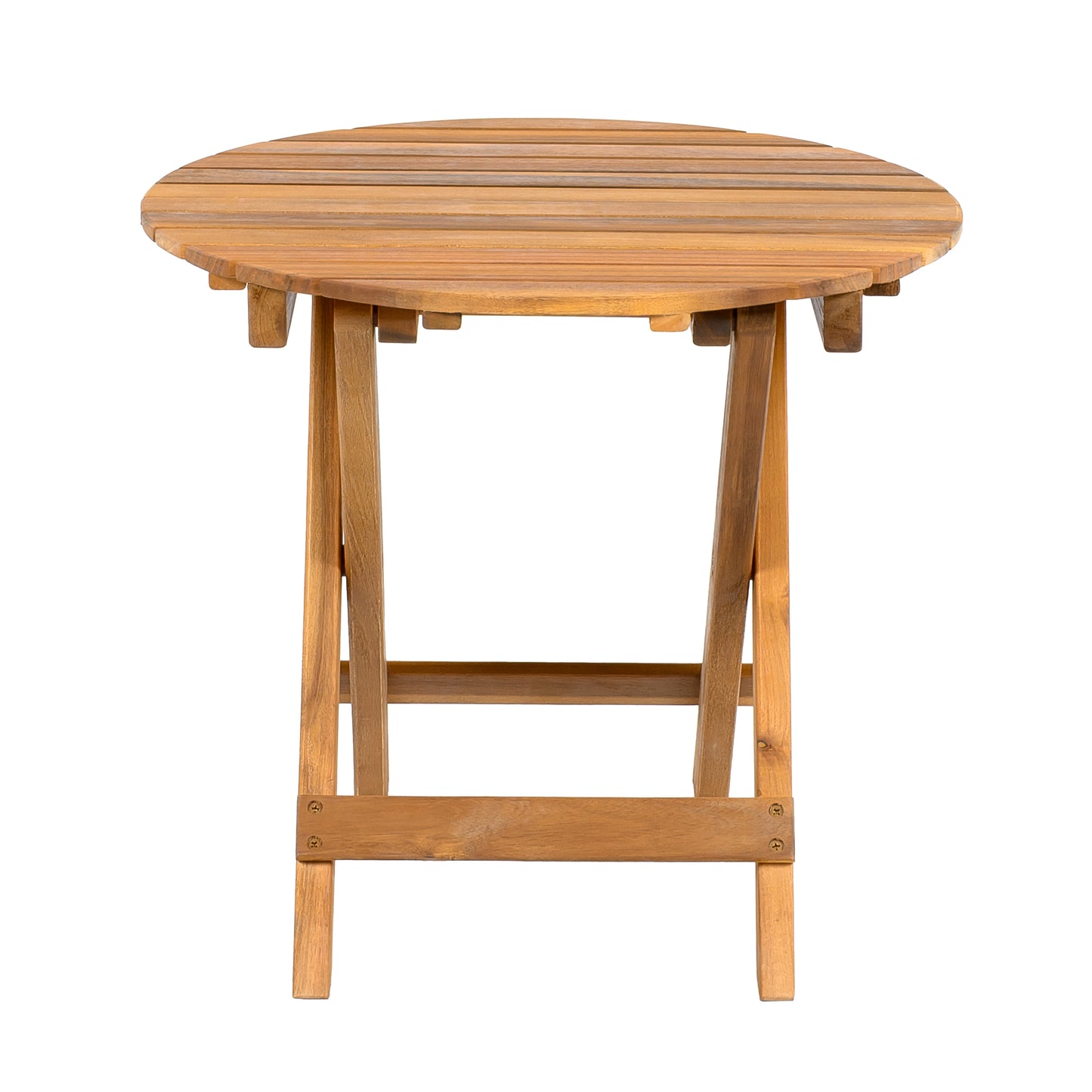 NO INSTALLATION REQUIRED, FOLDABLE AND ADJUSTABLE OUTDOOR ACACIA WOOD SIDE TABLE (TEAK FINISH)