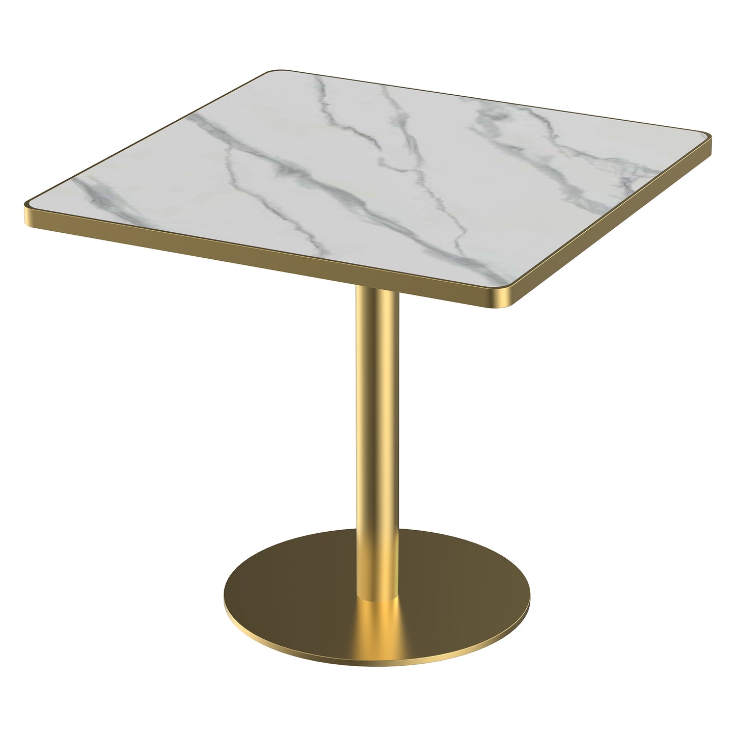 Square Modern Dinning Table 31.5 inches Bistro Table Tulip Table with Faux Marble top,Easy Assemble,Sturdy Metal Frame Diameter