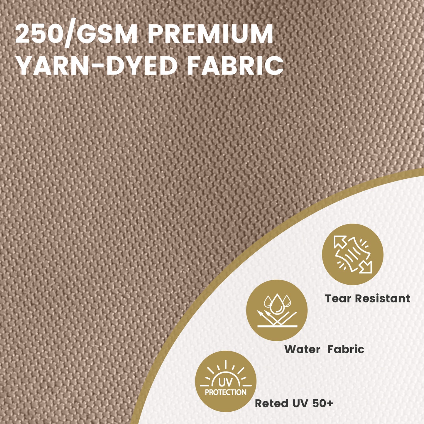 11FT Patio Umbrella Outdoor Square Double Top Umbrella in Brown(without Umbrella Base)