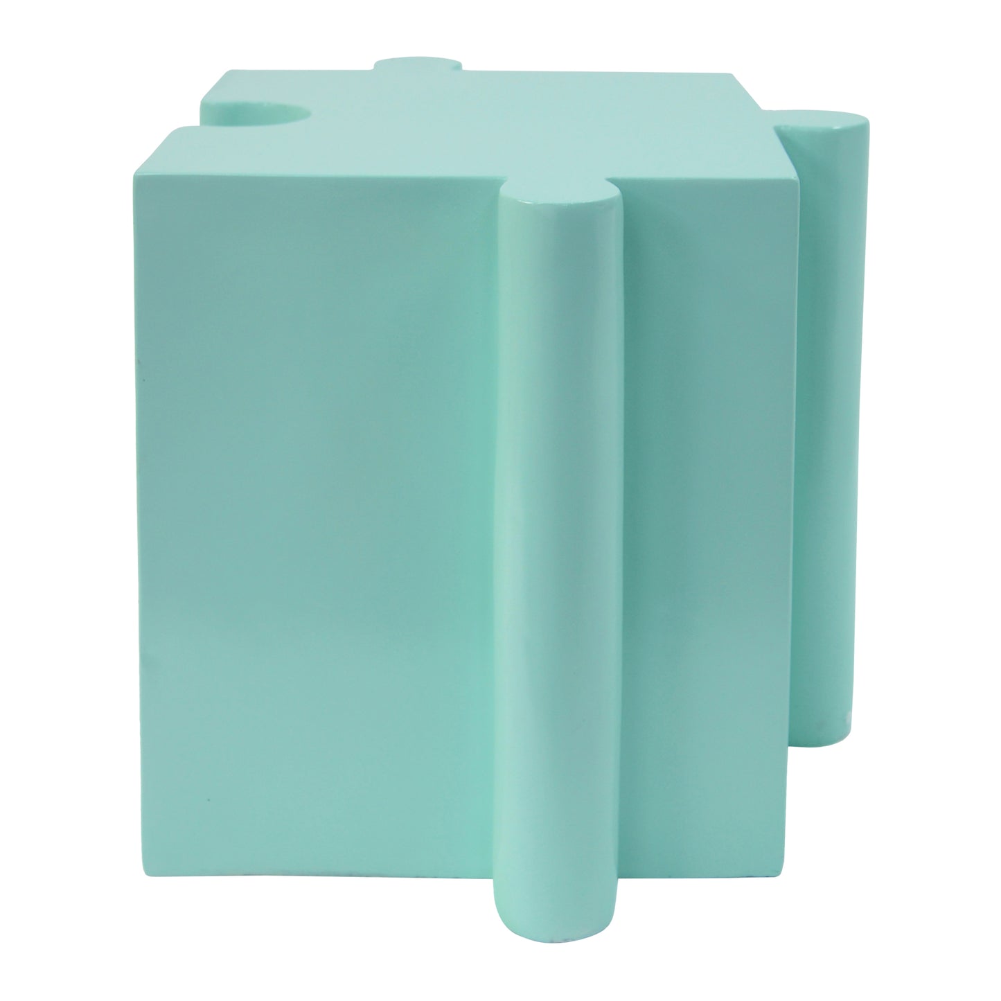 Puzzle Art Side Table, Modular Convex Edge MGO Table - Buy Singles or Combine for Custom Layouts,  Indoor & Outdoor,Light Green Color