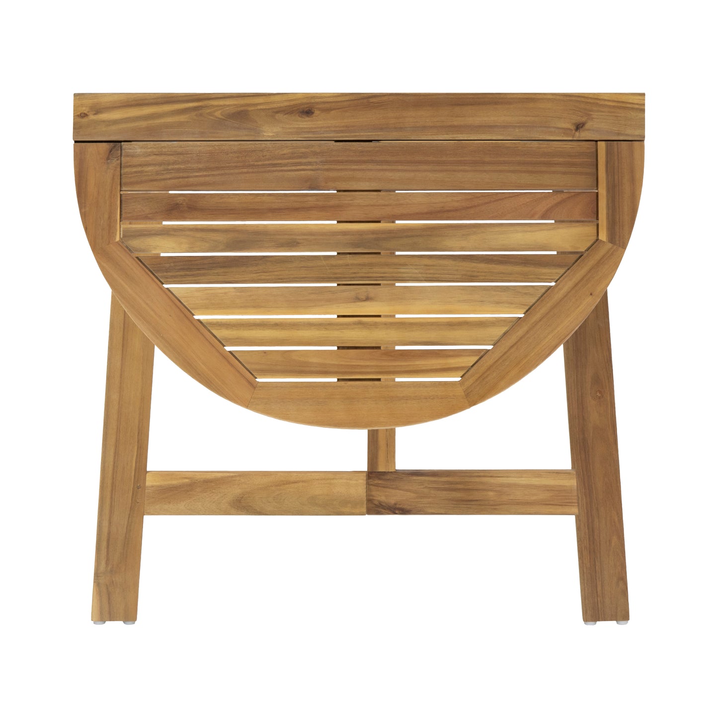 Outdoor Half-Round Folding Acacia Wood Bistro Table, Natural