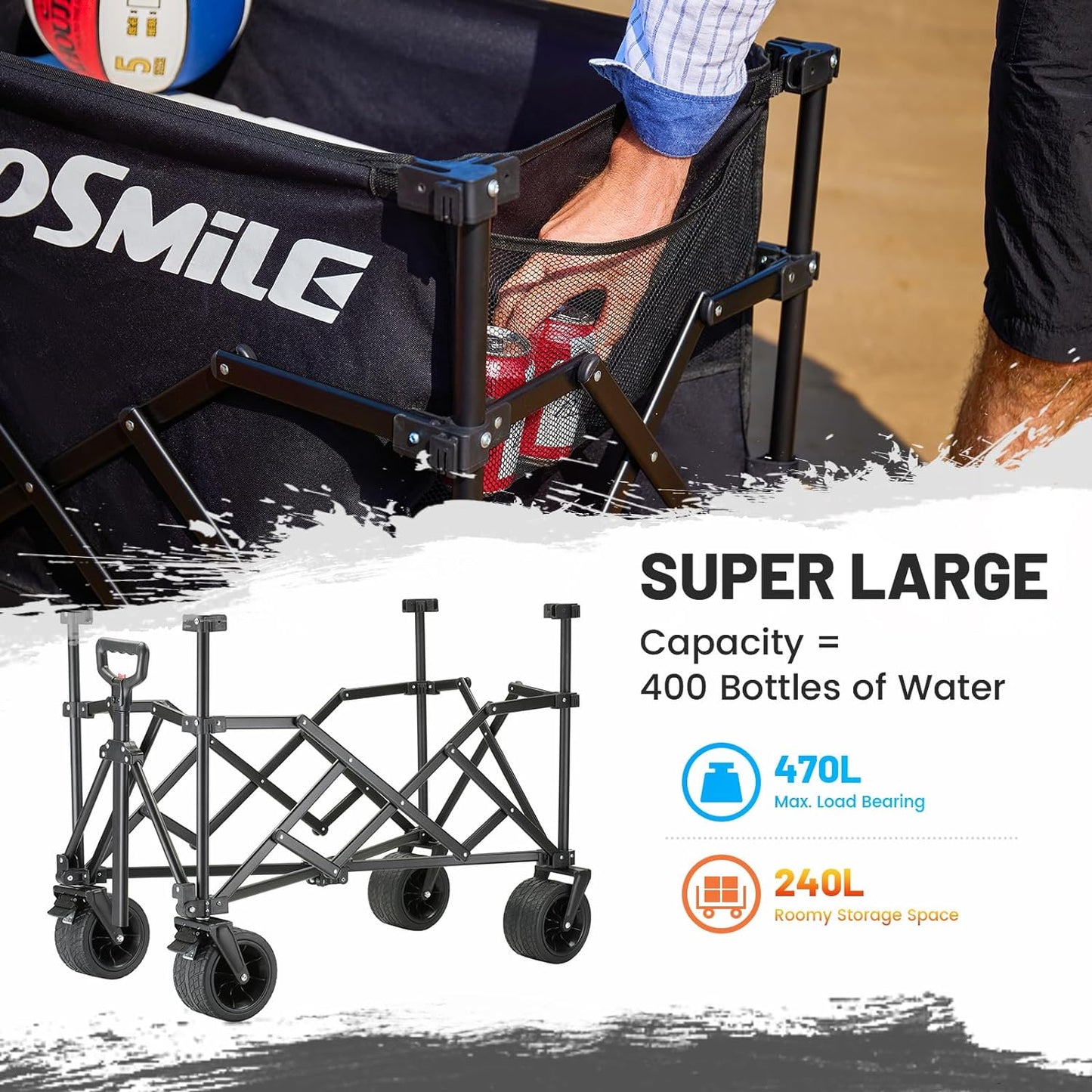 Black Taller Campers with Removable Inner Pocket  SKU:GCC130BBHQ