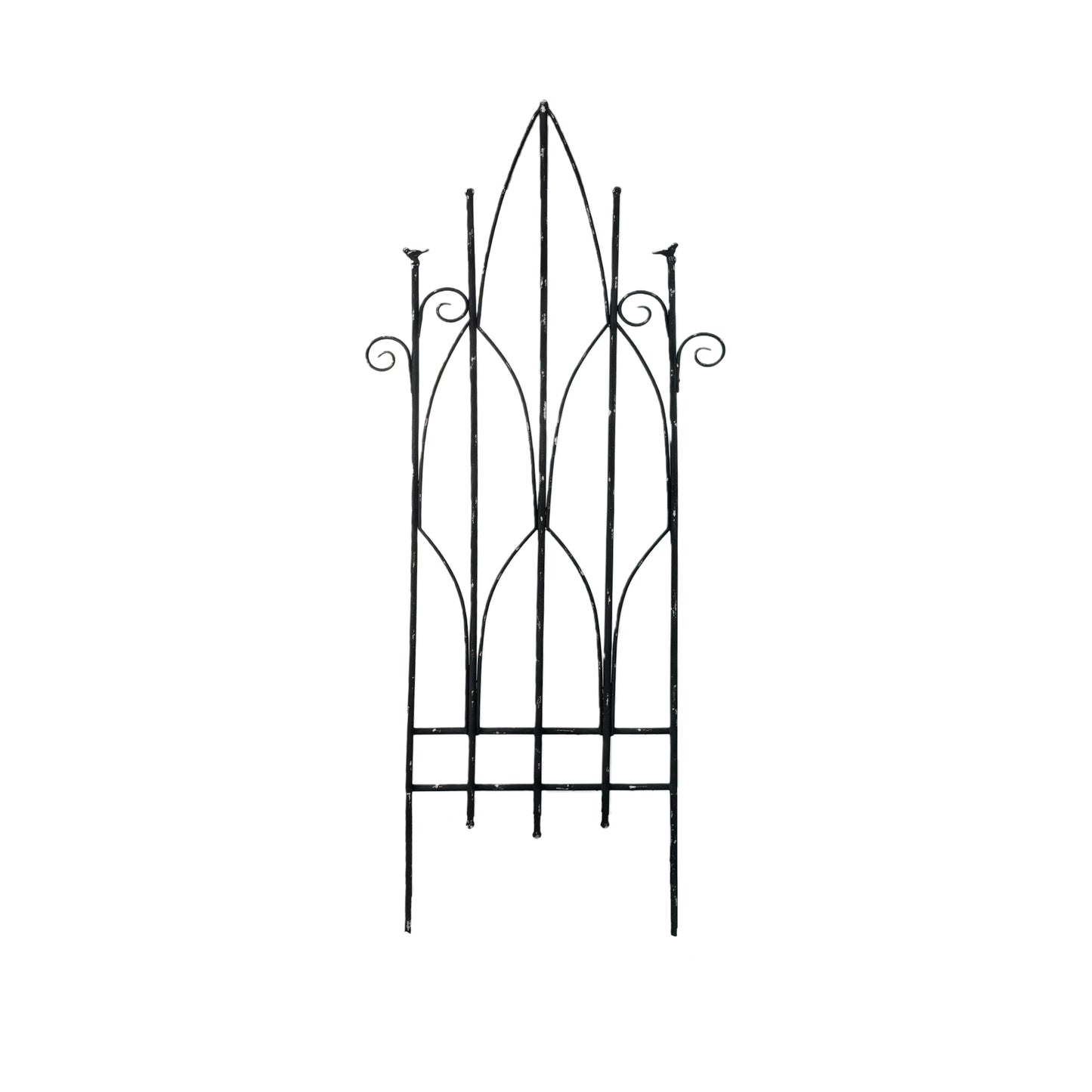 Sungmor 19.69''×67.72''Iron Garden Fence, Pretty Vintage Green Rustic Style Decorative Fence Pannels, Outdoor Yard Landscape Pathway Border Panels Anti Animal Flowers Plants Barrier Climbing Trellis