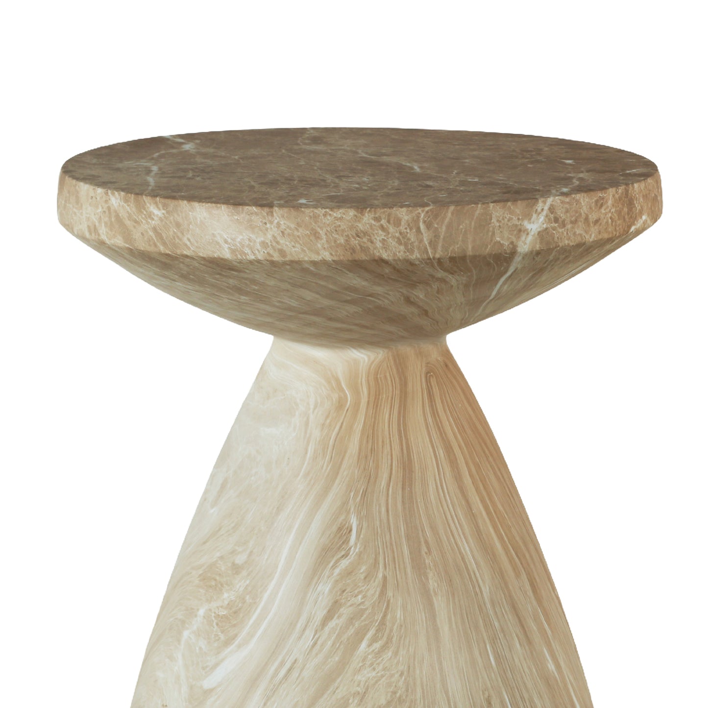 Cement Outdoor End Tables for Patio, GardenAccent Table Faux Terrazzo Accent Table, Modern Small Round Side Tablefor Outside, Tree Stump Garden Stool DrumTable indoor and Outdoor