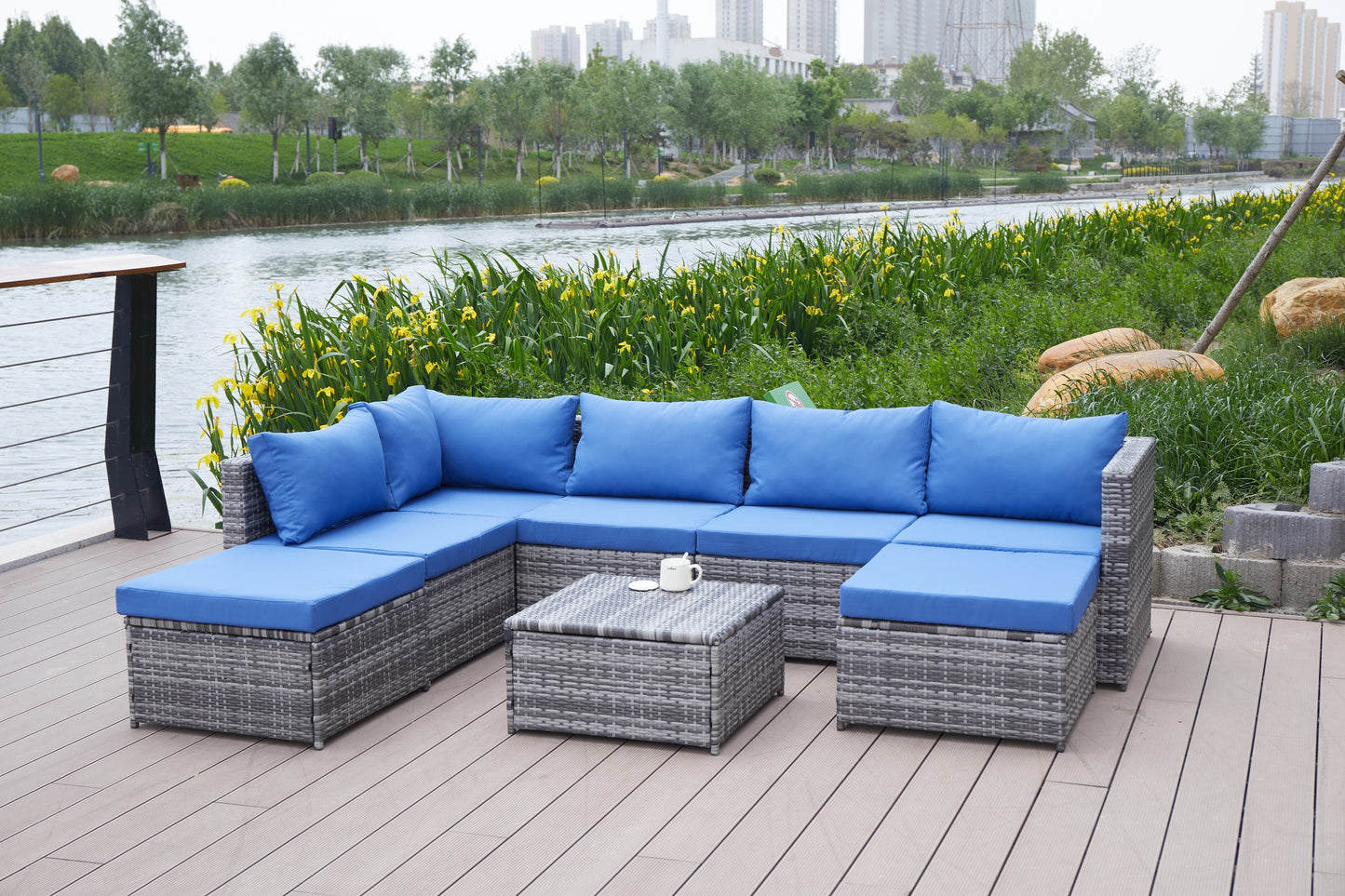 Patio Sofa with Cushions
