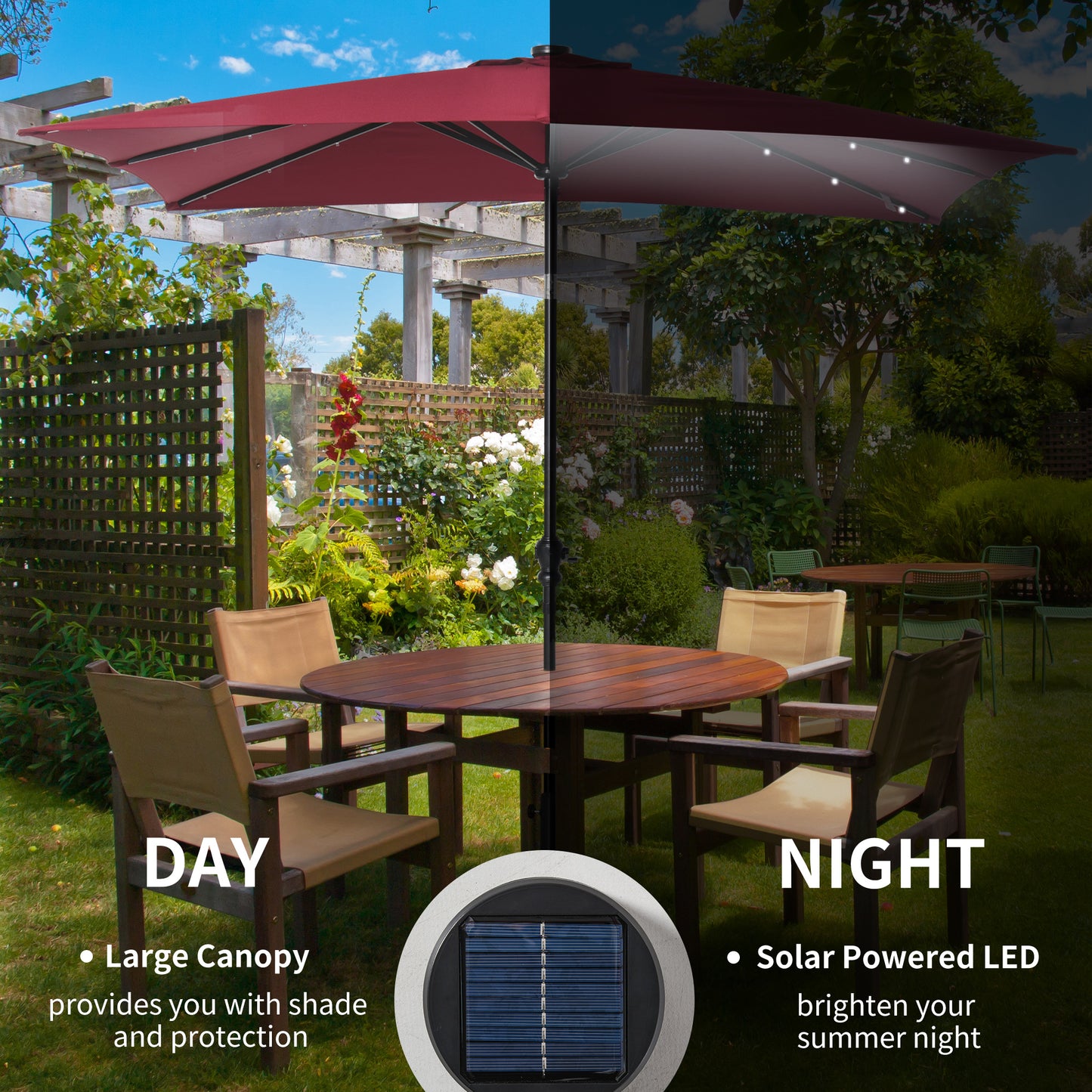 Sun Umbrella Solar Umbrella, Lighted Patio Umbrella