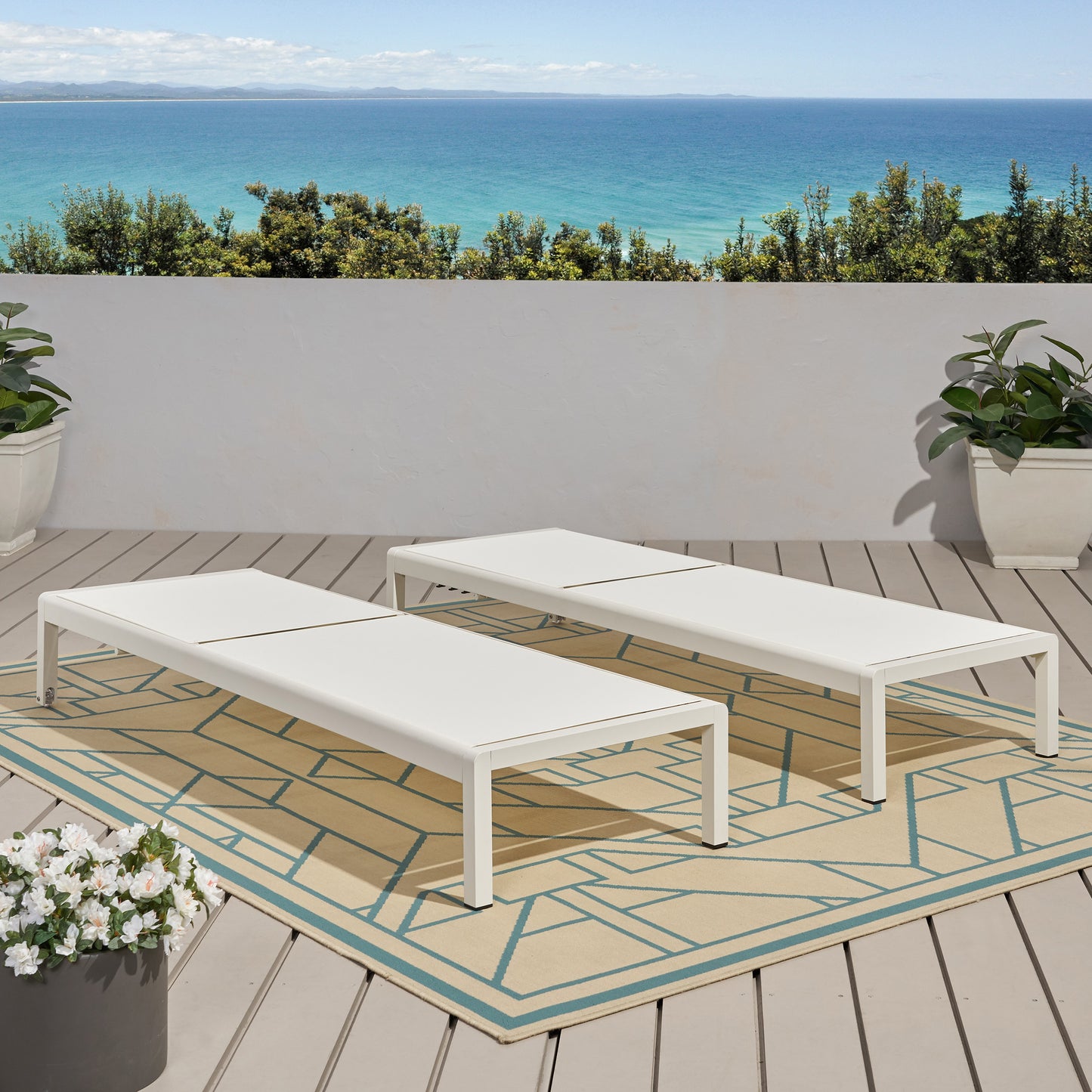 CAPE CORAL KD CHAISE LOUNGE WHI(MP2)( SET OF 2 )