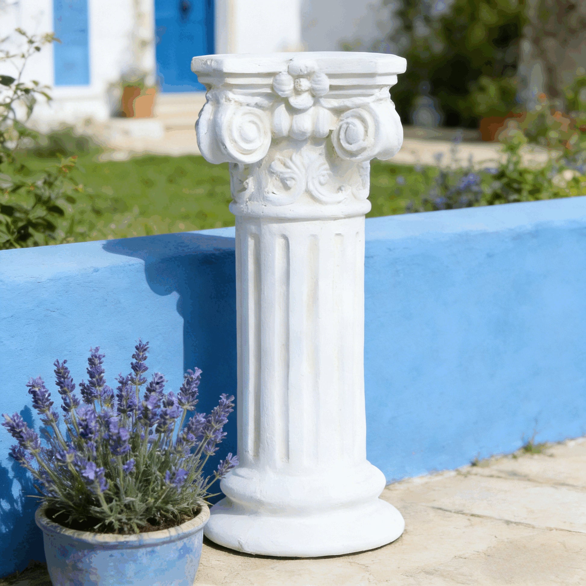 Garden Decorative Column, 12"Retro Elegant White Ancient Greek Style Roman Column, Suitable for Garden Decoration, Suitable for Weddings And Dining Tables, Multifunctional Indoor/outdoor Use, Perfect