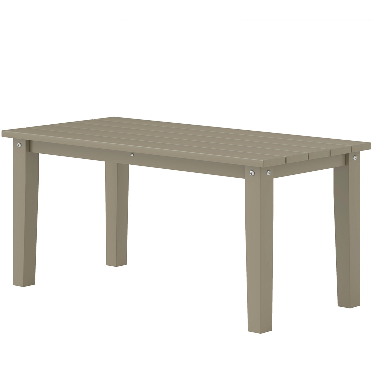 Outsunny HDPE Outdoor Coffee Table, Rectangle All-Weather Patio Coffee Table, Slatted Outdoor Patio Table for Garden, Balcony, Backyard, Brown