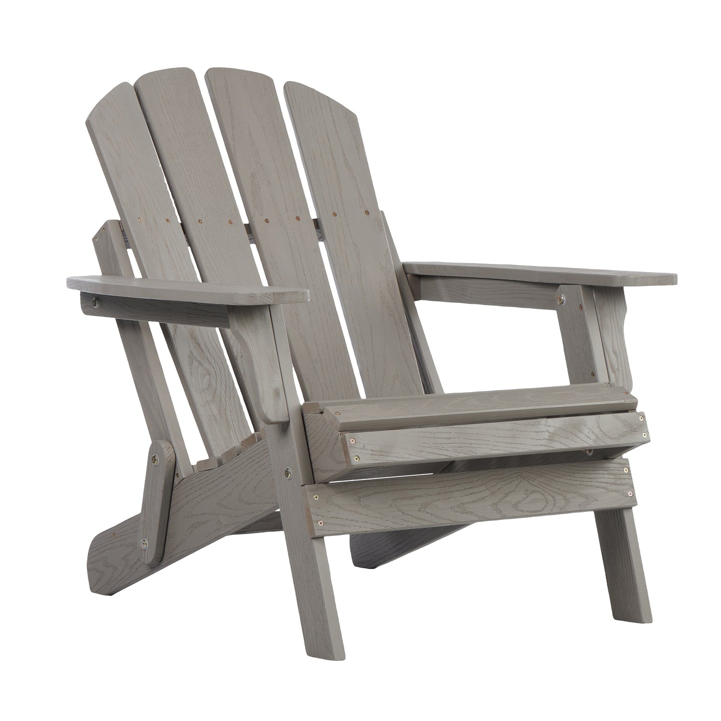 Oversize Embossed Wooden Outdoor Folding Adirondack Chair with Pre-Assembled BackRest & SeatBoard, Wood Patio Chair for Garden Backyard Porch Pool Deck Firepit