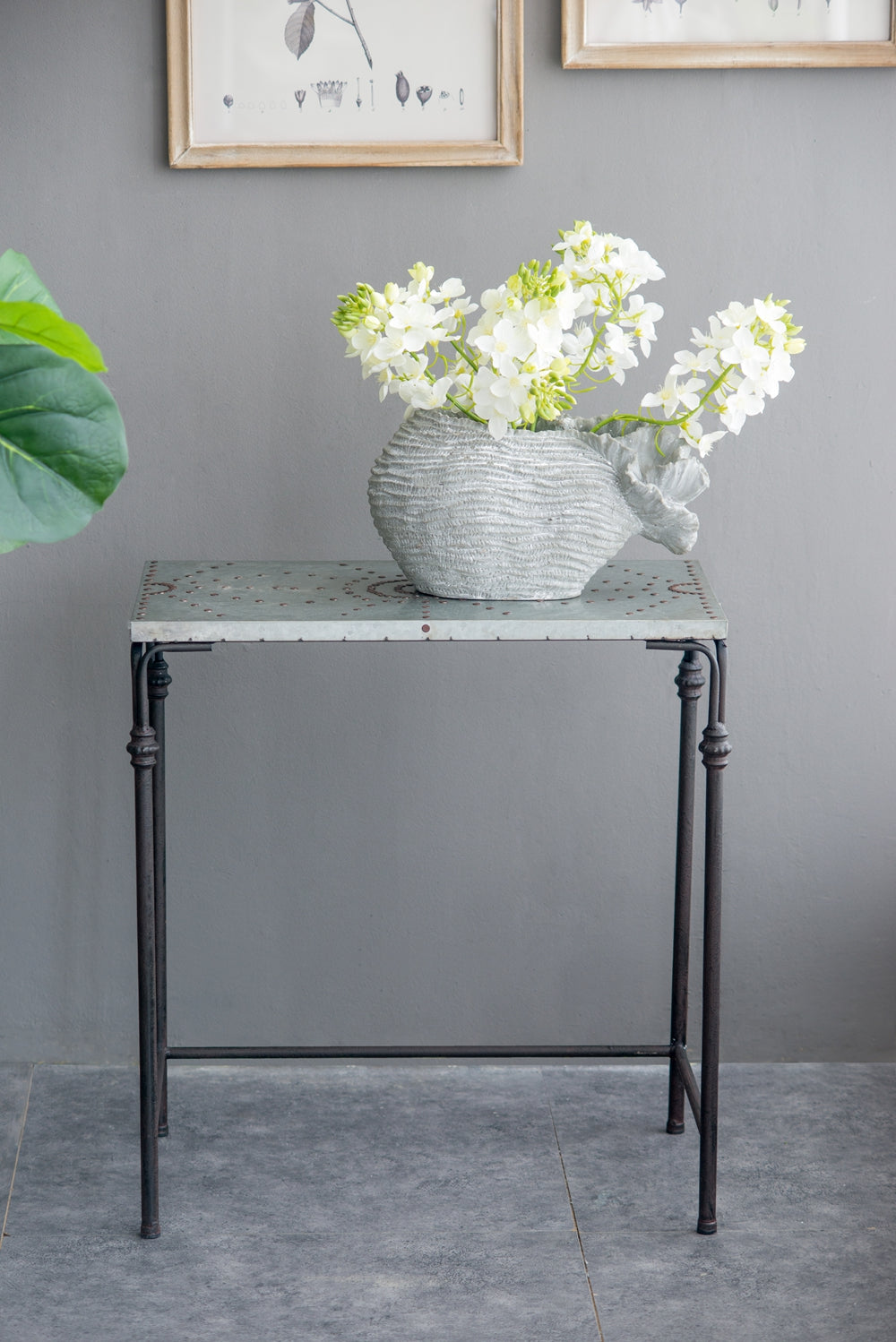 Set of 3 The Gilbert Nesting Tables Metal Plant Stand, L:24x14x26" M:21.5x11.5x23" S:19x9x20"