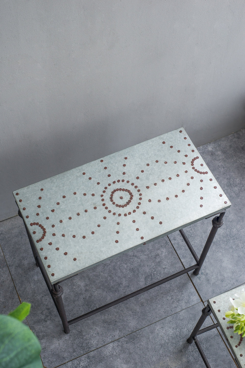Set of 3 The Gilbert Nesting Tables Metal Plant Stand, L:24x14x26" M:21.5x11.5x23" S:19x9x20"