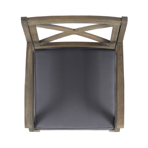 PERLA DINING CHAIR,2PCS with 2 Cushions,grey