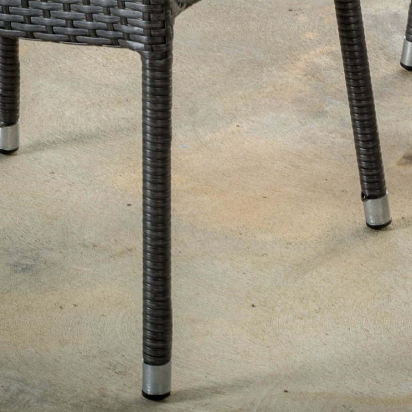 MIRAGE GREY PE WICKER STACKING ARMCHAIR,4PCS