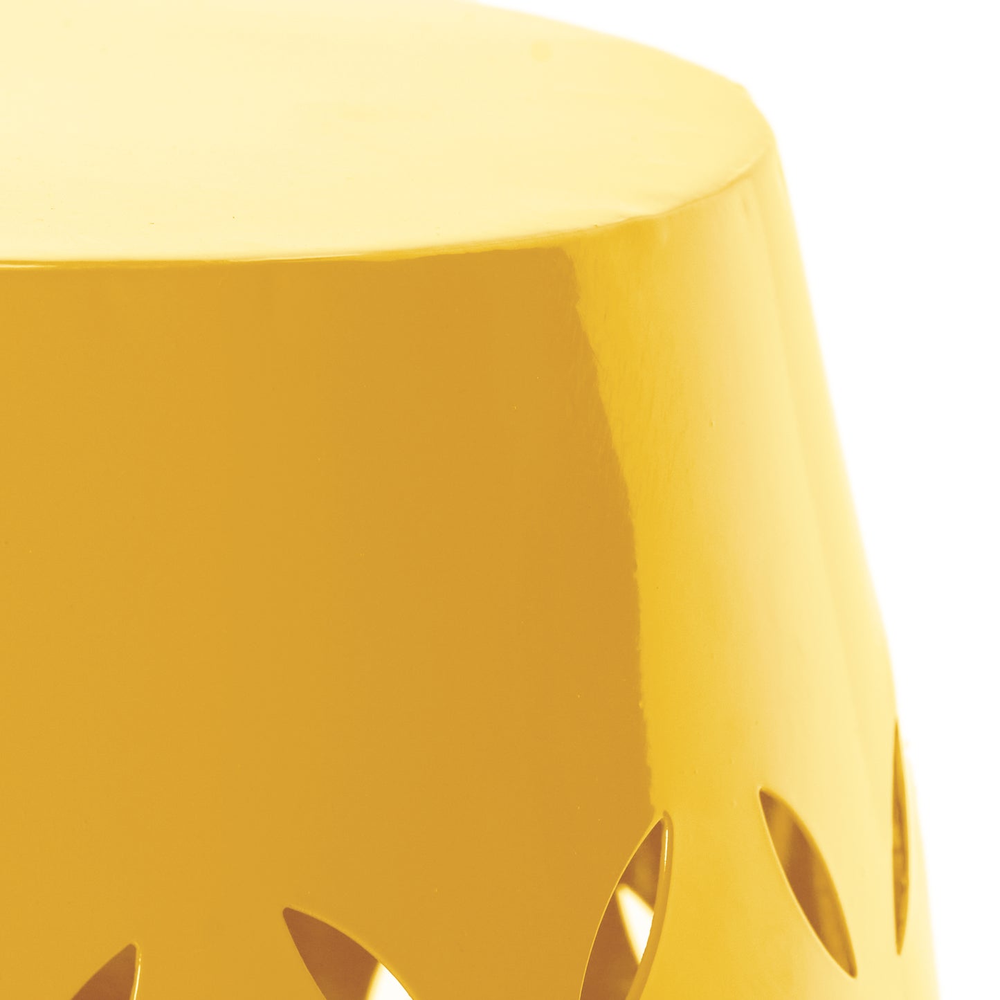 12" Outdoor Iron Side Table All-Metal Construction End Table,Yellow
