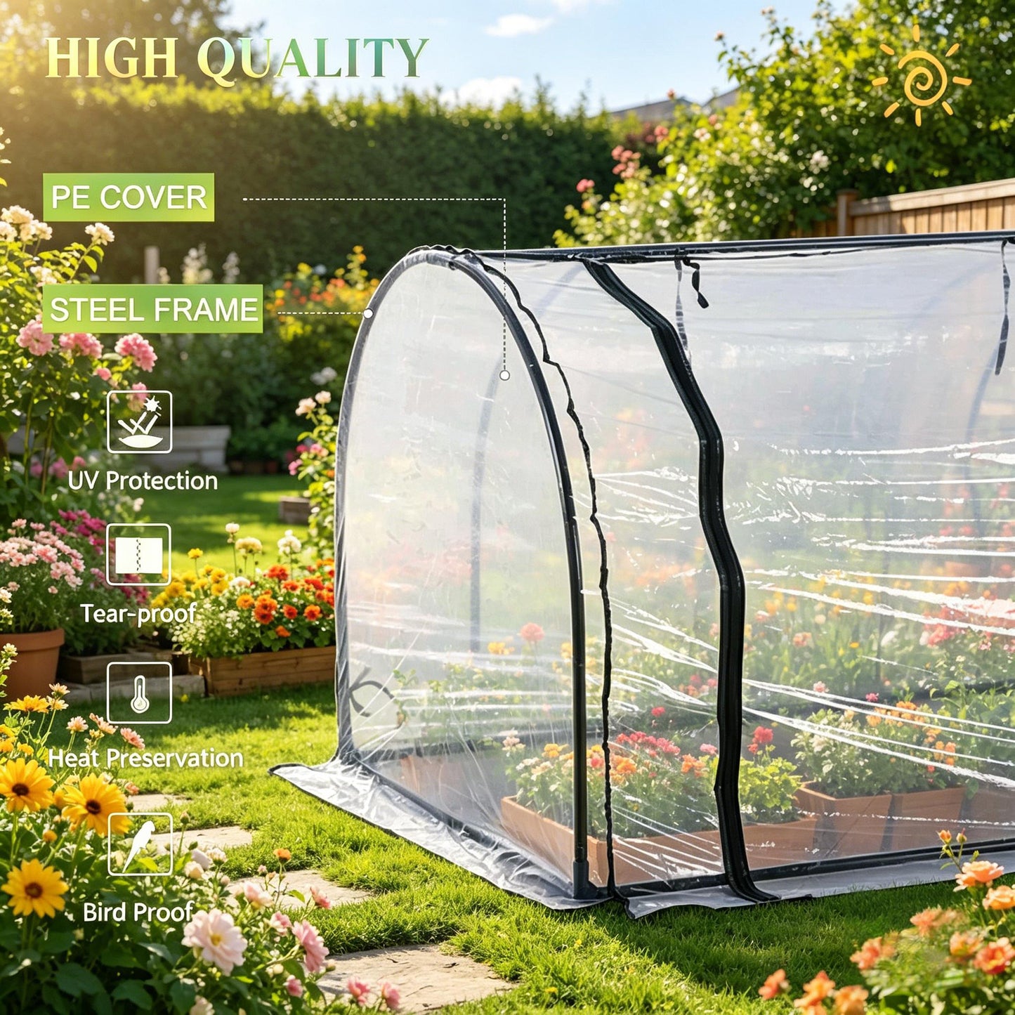 Portable Greenhouse,Mini Greenhouse,Tunnel-Style Greenhouse