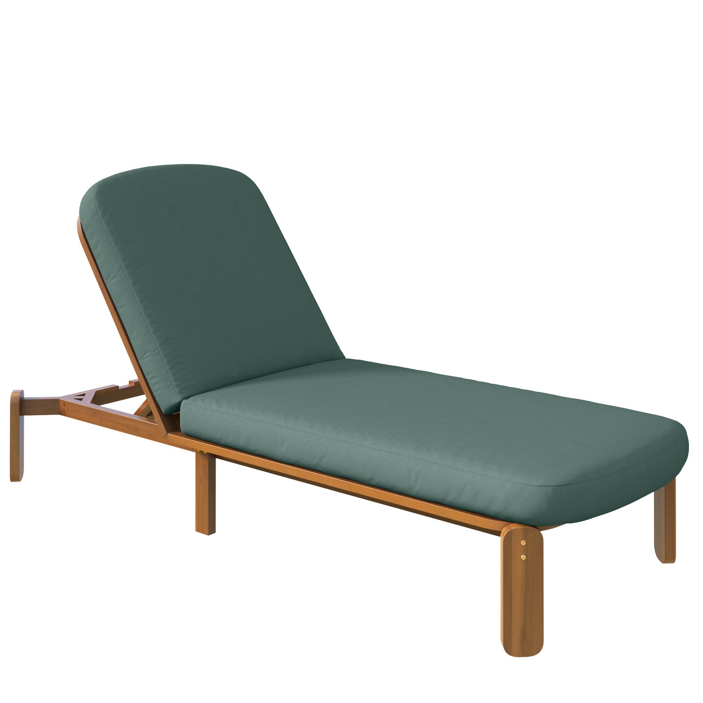 Outdoor Chaise Lounge Adjustable Patio Chaise Outdoor Reclining Chair Pool Lounge Chair with Adjustable Backrest for Patio, Poolside or Beach, Green