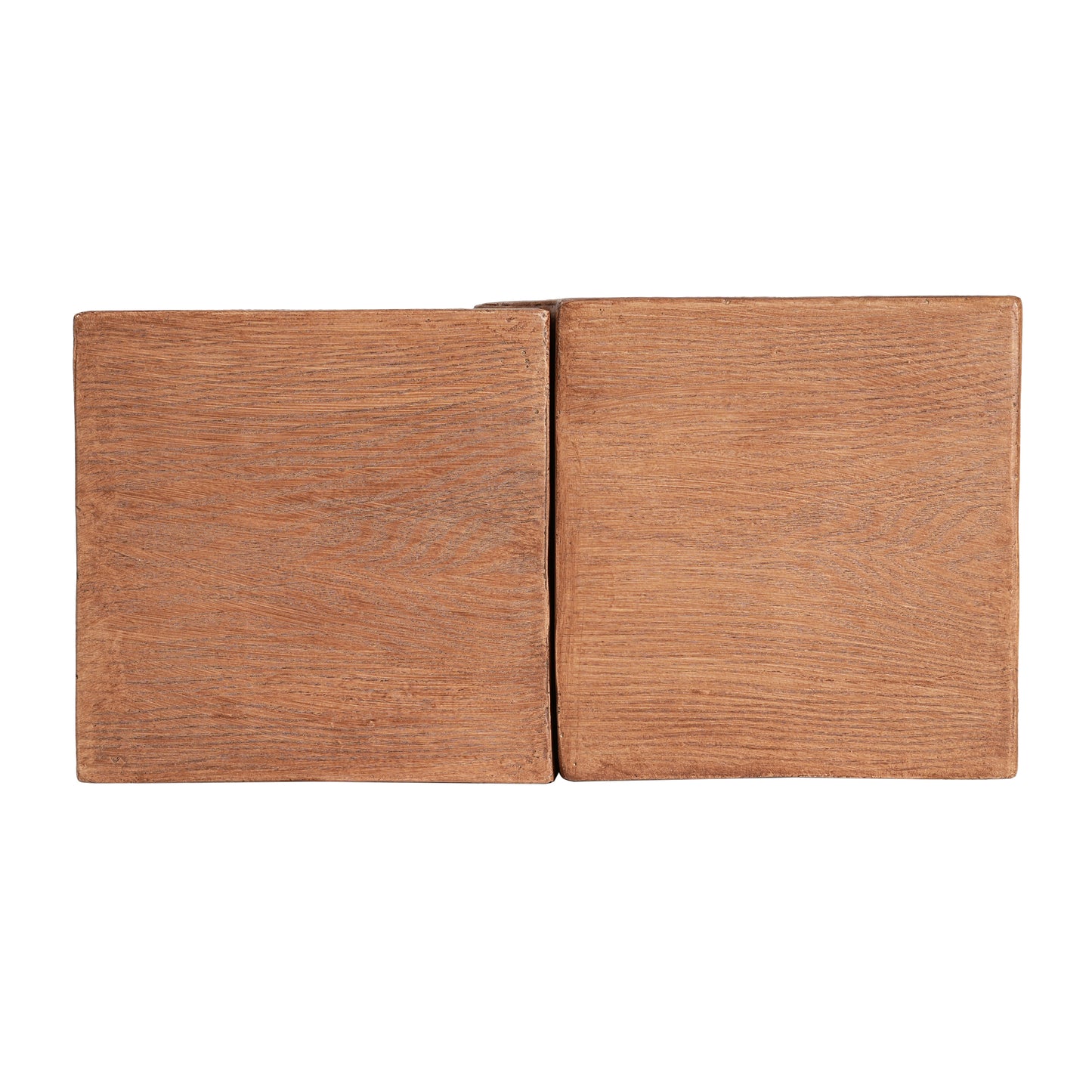 MGO Side Table, Set of 2 Rectangular Outdoor Side Tables, Decorative Garden Stools for Indoor Outdoor, Accent Table,Patio Side Table,Nesting End Table,Faux Wood Natural Color