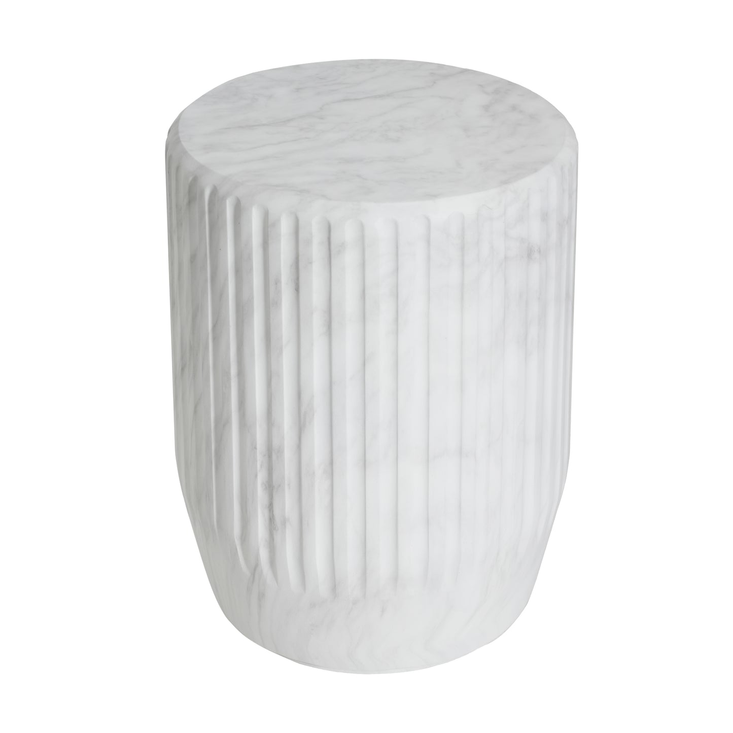 Outdoor Cicci Carved Side Table,White