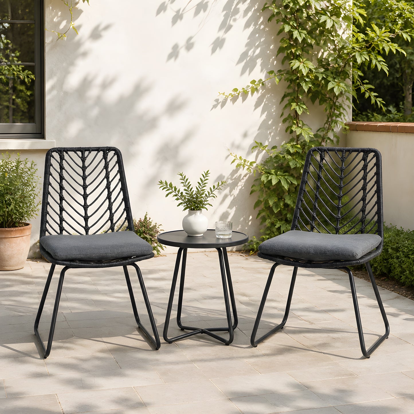 DEJA CHAIR,2PCS with 2 Cushions,Gray