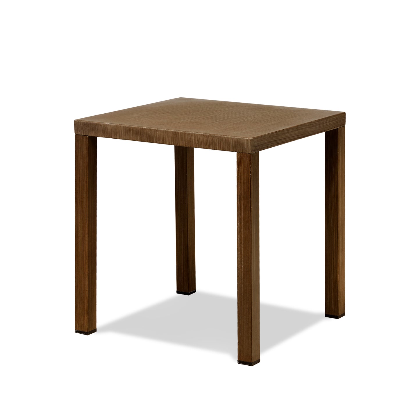 Outdoor Steel Side Table,22x20x20 inch Small Patio Table Square End Table for Pool Balcony Deck Porch Lawn Backyard, Brown