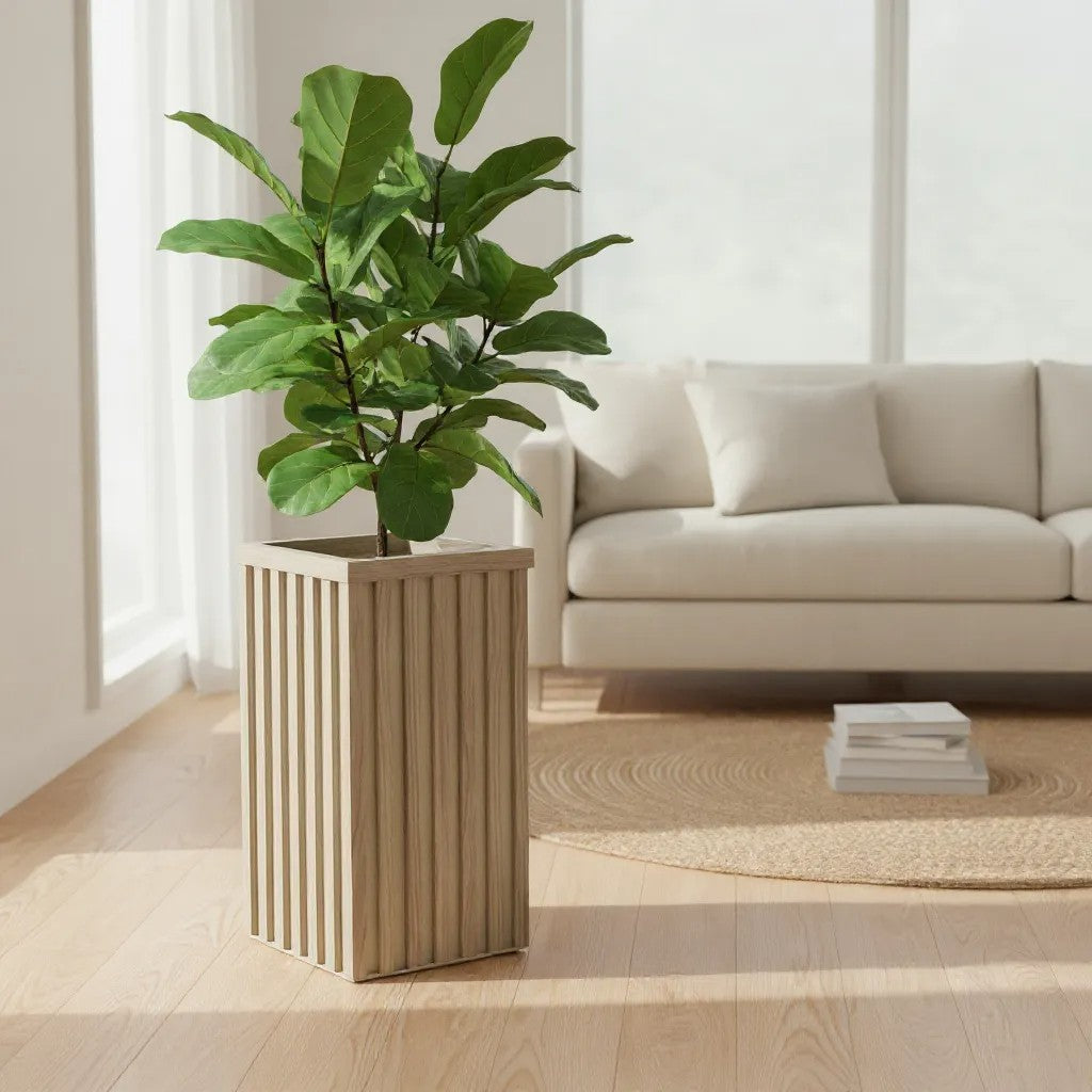 Square Grove Column Planter - Ash Brown