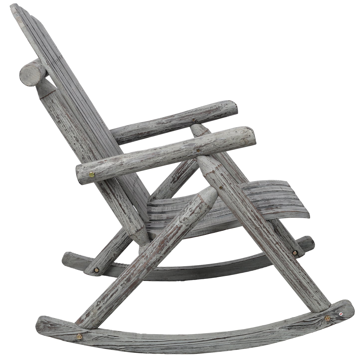 Wooden Porch Rocker Chair,Durable Wooden Porch Rocker Chair,Fir log Rocking Chair,Patio Rockers for Outside,Garde.Light Gray Color