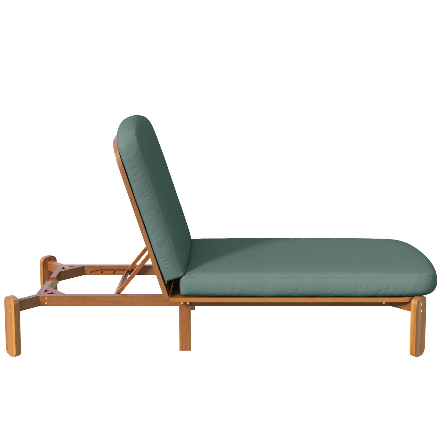 Outdoor Chaise Lounge Adjustable Patio Chaise Outdoor Reclining Chair Pool Lounge Chair with Adjustable Backrest for Patio, Poolside or Beach, Green