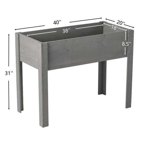 40x20x31 inch Raised Garden Bed with Legs, Elevated Wooden Planter Box for Outdoor Plants Flowers Fruits Vegetable Herb Growing