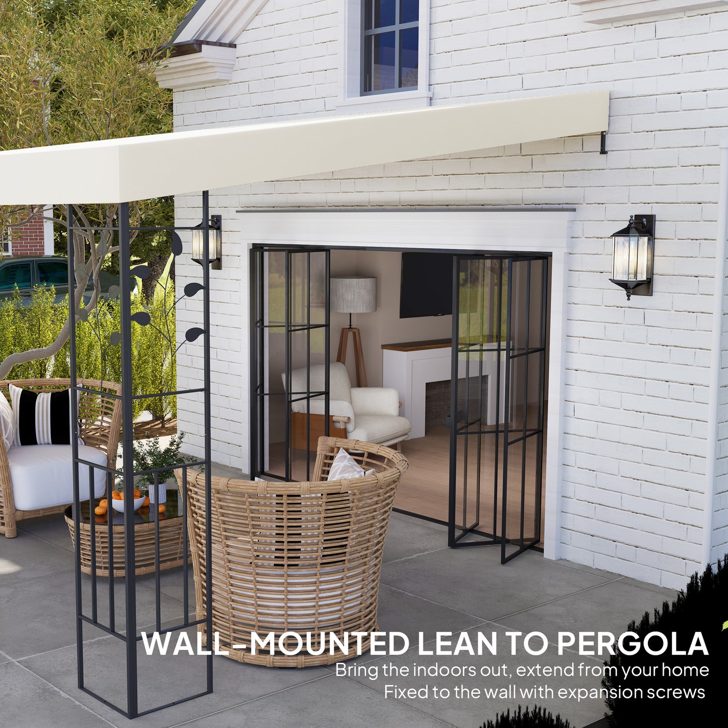 Metal Patio Canopy with Drainage Holes,Outdoor Pergola Canopy,for Backyard, Garden