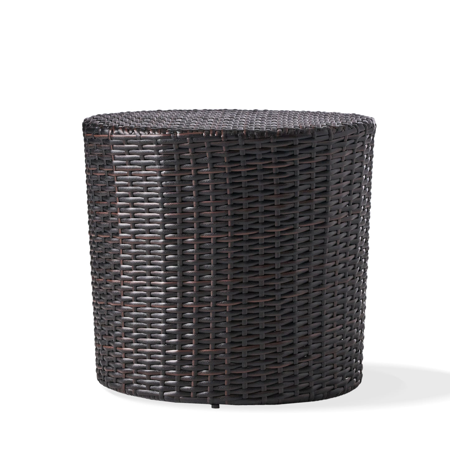 Kingstown RD Barrel Side Table,  Outdoor Wicker End Table
