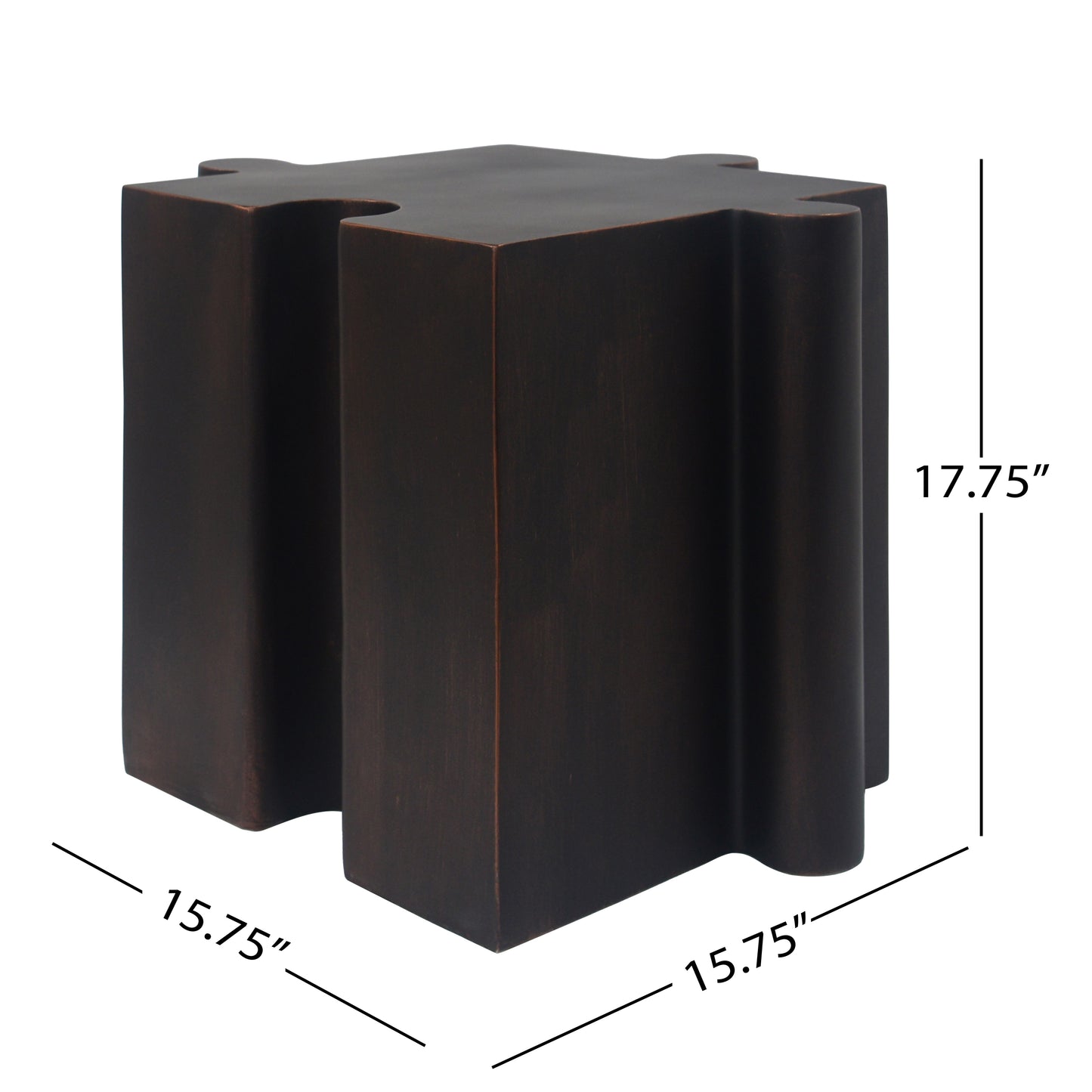 Puzzle Art Side Table, Modular Convex Edge MGO Table - Buy Singles or Combine for Custom Layouts,  Indoor & Outdoor,Antique Copper Color