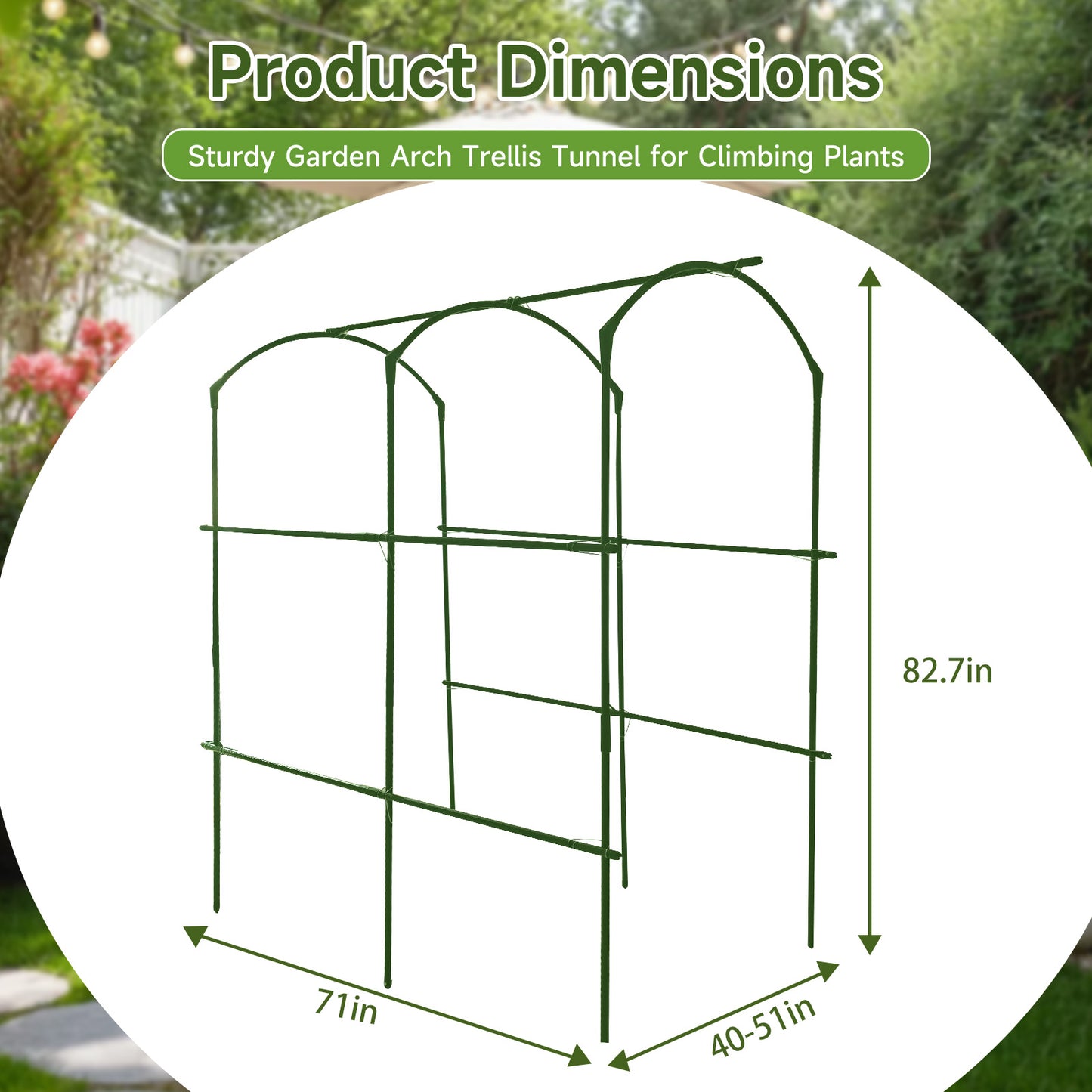 Cucumber Trellis for Raised Bed, U-Shape Garden Arch Metal Support for Climbing Plants, Metal Arch Plant Support Vegetables Trellis