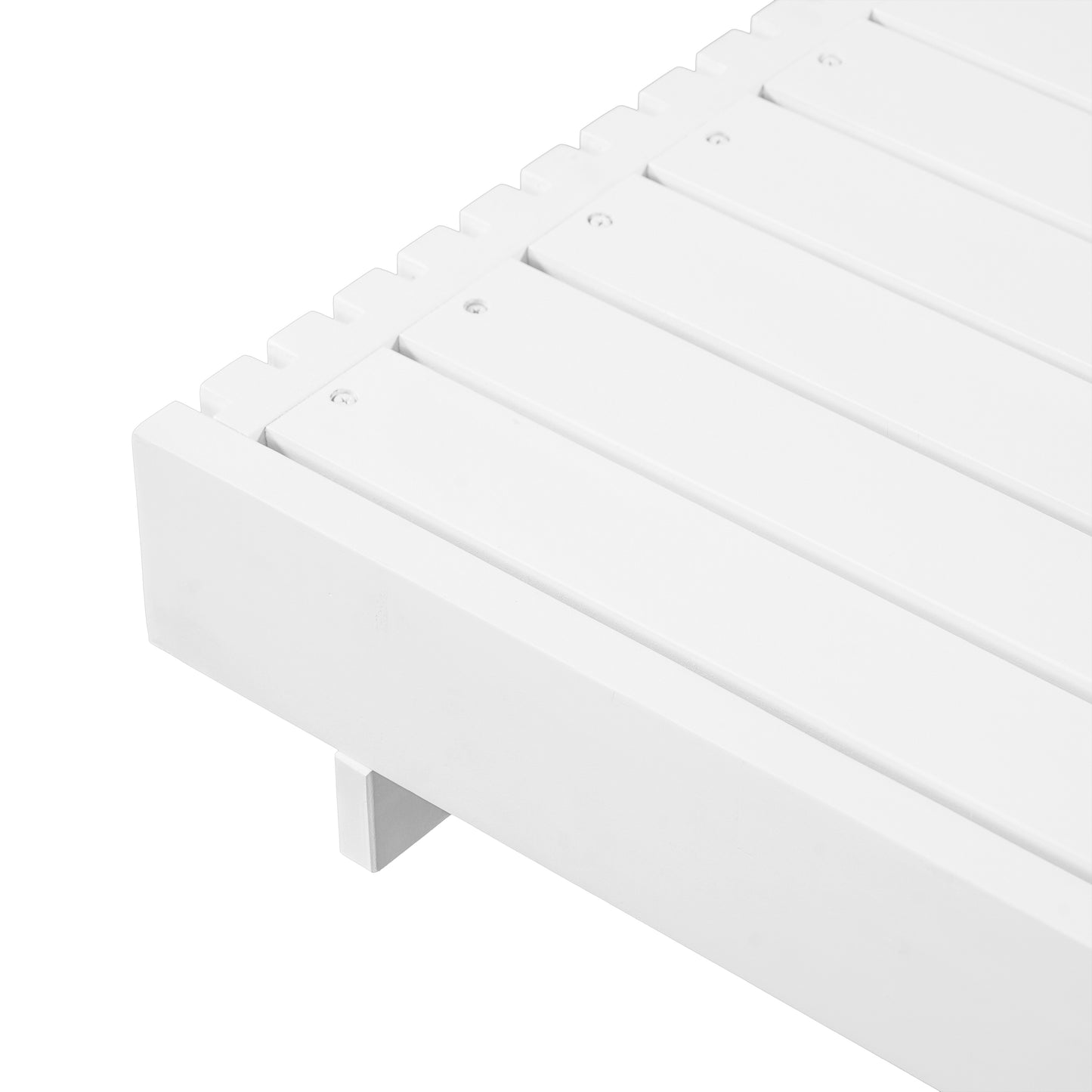 White Acacia Solid Wood Outdoor Chaise Lounge with Cream 3-Fold Water-Repellent Cushion, 400lbs Capacity,  Modern Patio Sun Lounger for Garden, Poolside