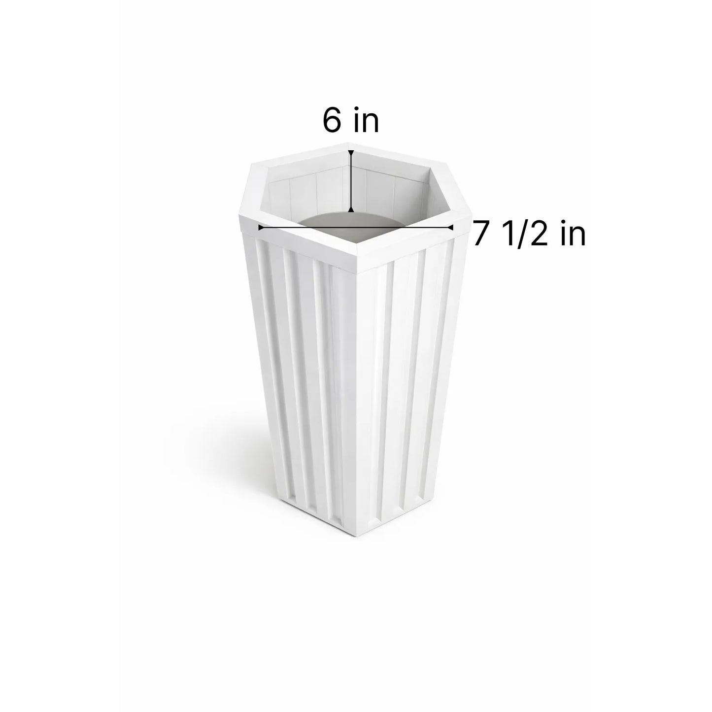 Hexagon Column Planter SM - White