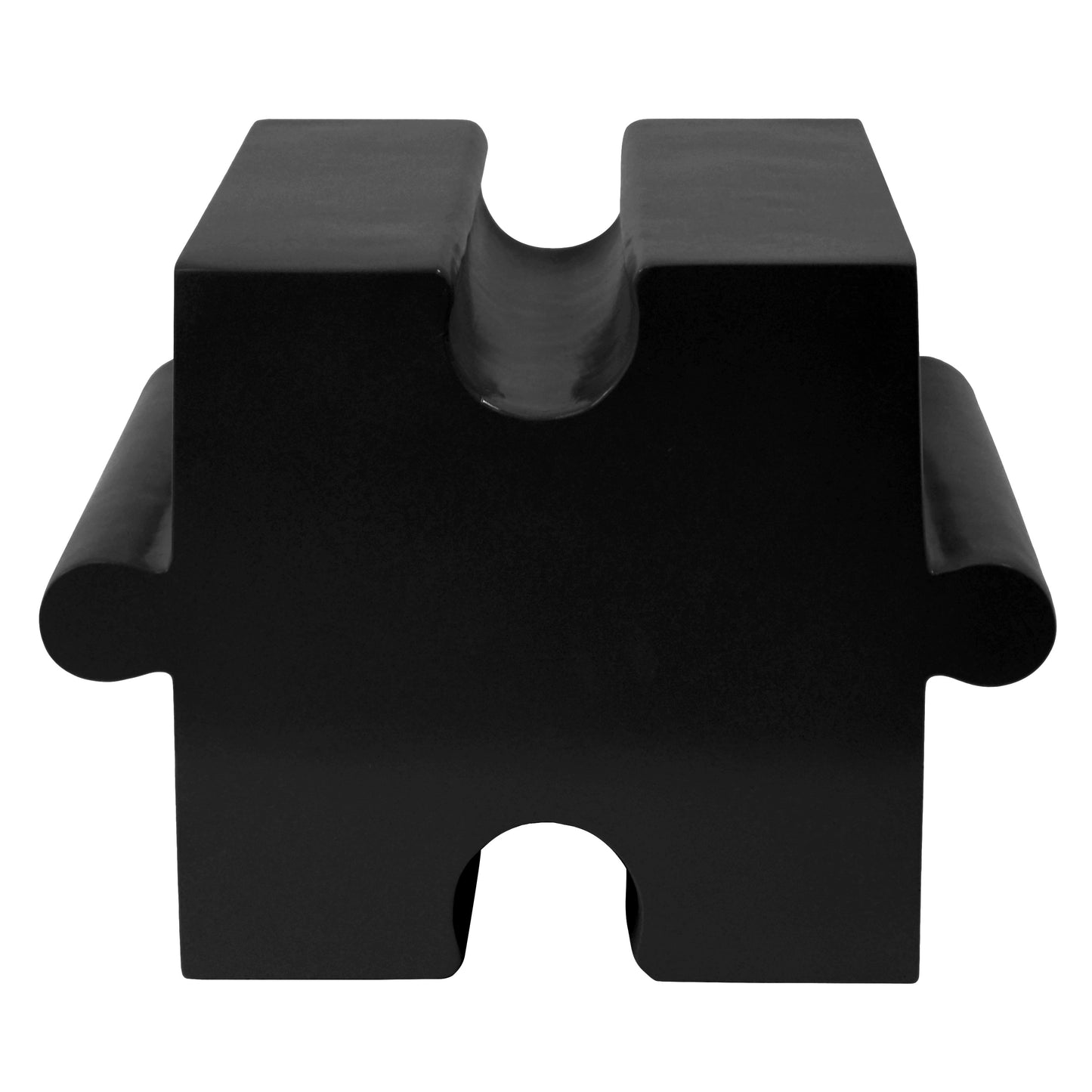 Puzzle Art Side Table, Modular Concave Edge MGO Table - Buy Singles or Combine for Custom Layouts, Indoor & Outdoor,Black Color