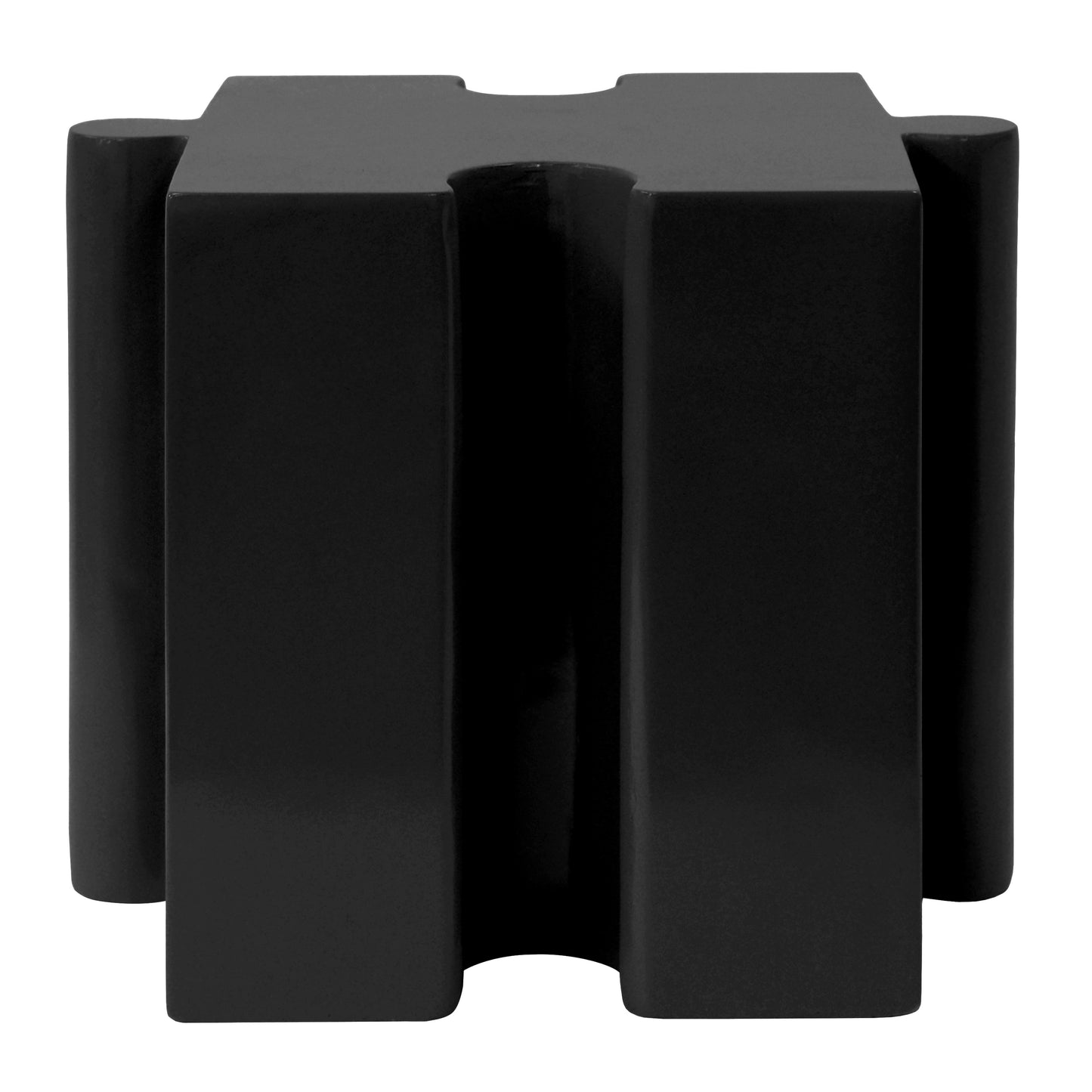 Puzzle Art Side Table, Modular Concave Edge MGO Table - Buy Singles or Combine for Custom Layouts, Indoor & Outdoor,Black Color