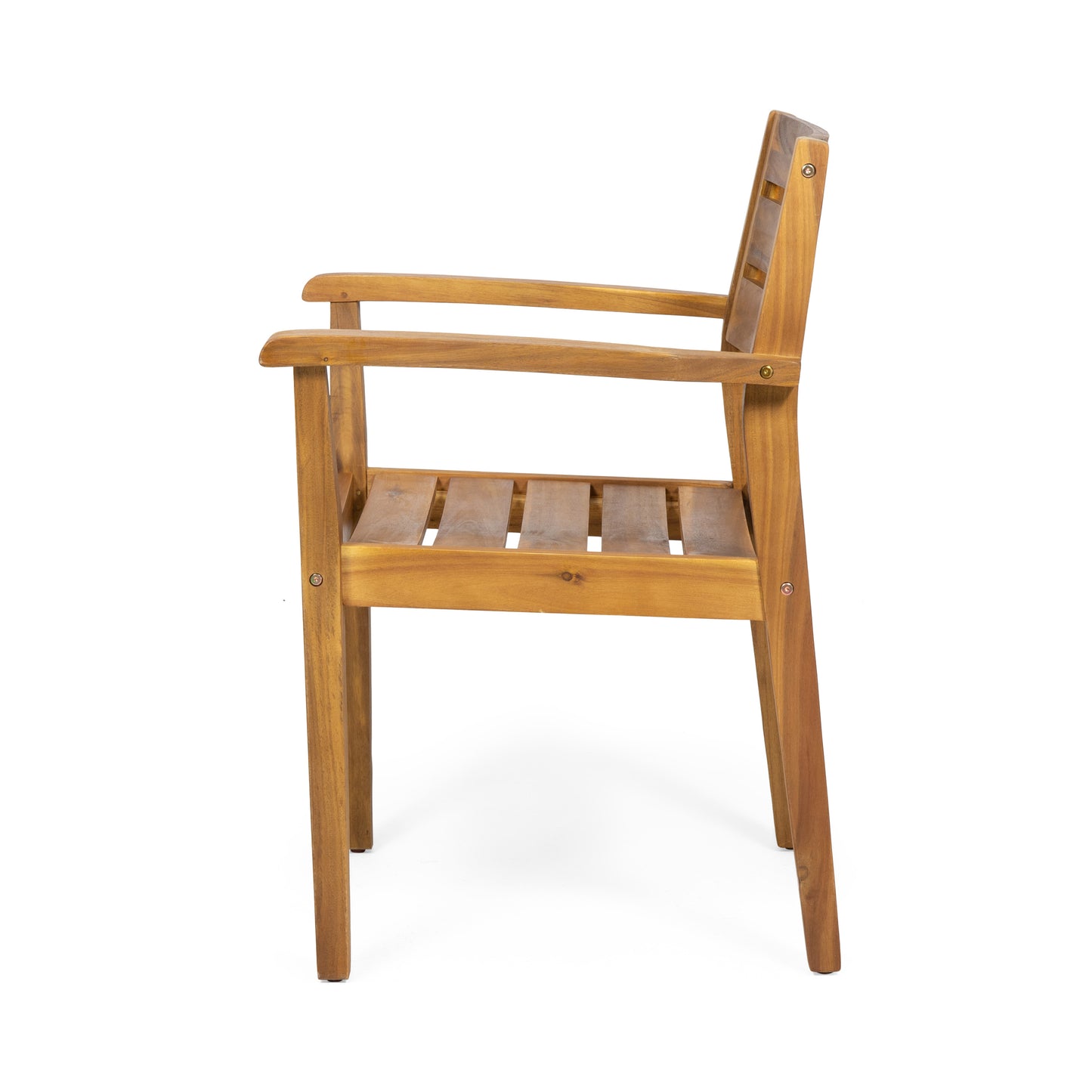 STAMFORD Dining Chairs Set of 2,Acacia Wood Patio Armchair,for Backyard, Poolside, Garden,Teak