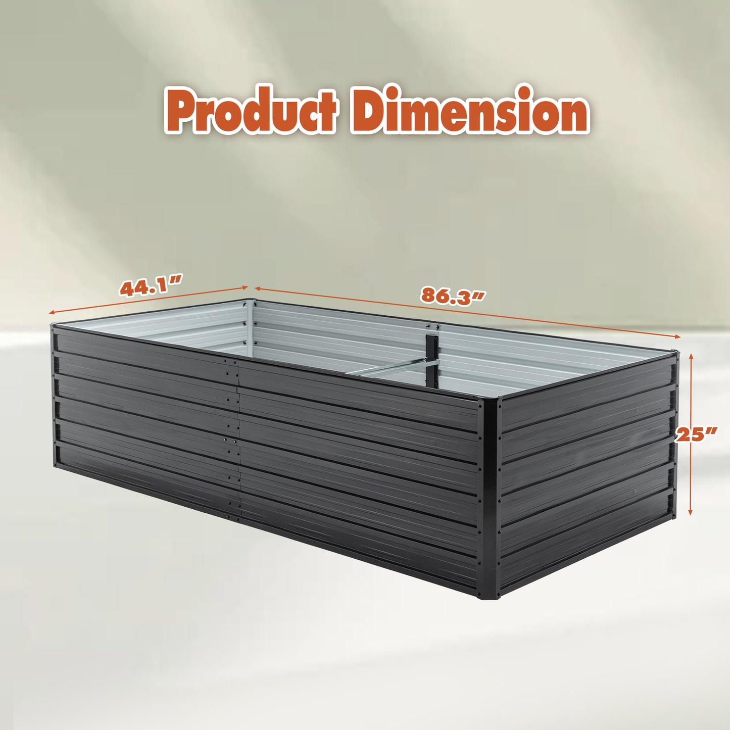 Metal Raised Garden Bed Outdoor 7.2x3.6x2 FT Galvanized Raised Garden Bed Kit,Vegetable Boxes-Rectangle Metal Flower Box,Large Planter Raised Beds Outdoor Garden for Planting,Fruit,Herb-Black