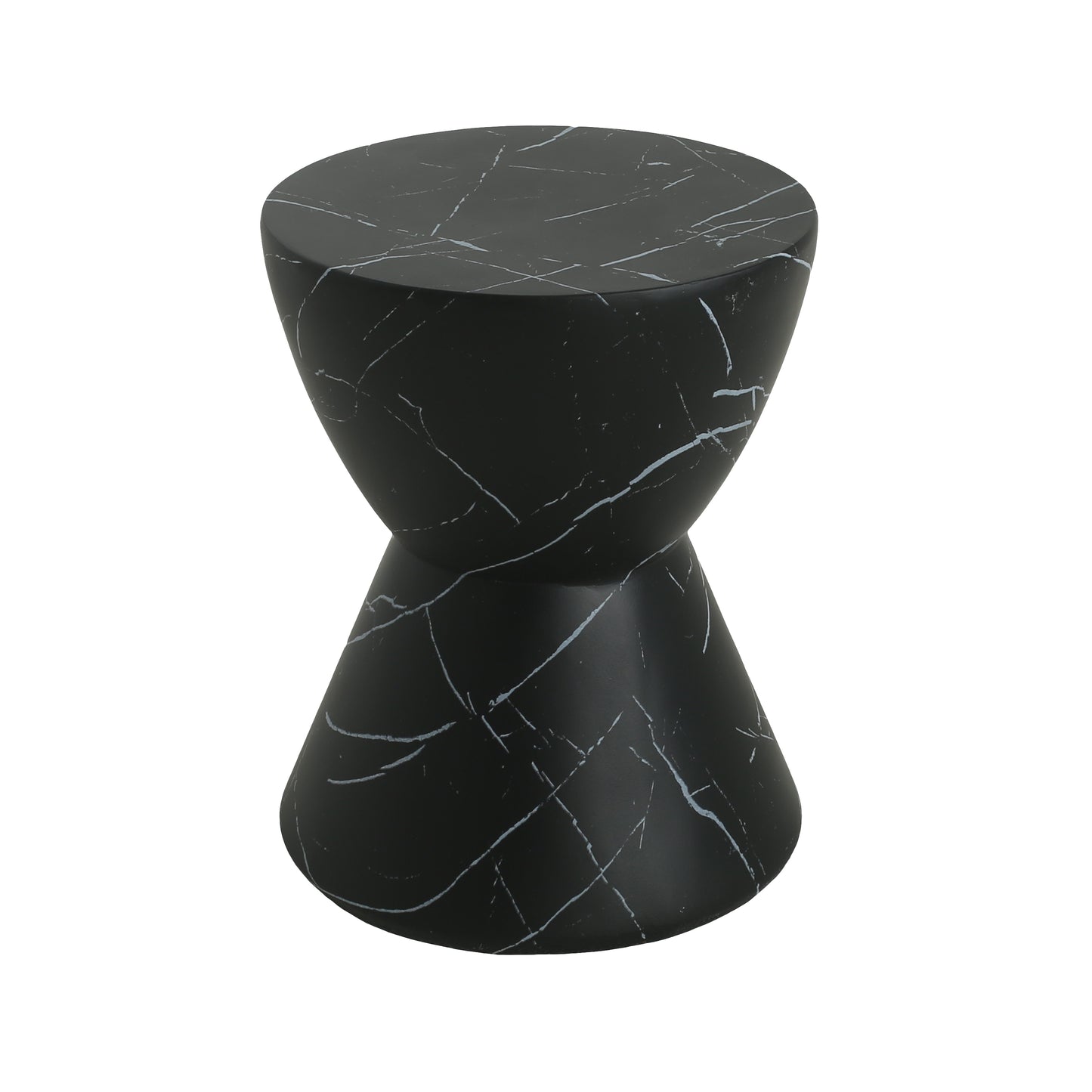 Outdoor Lightweight concrete MGO Side/End Table , Living Room Accent Table,Black Marble
