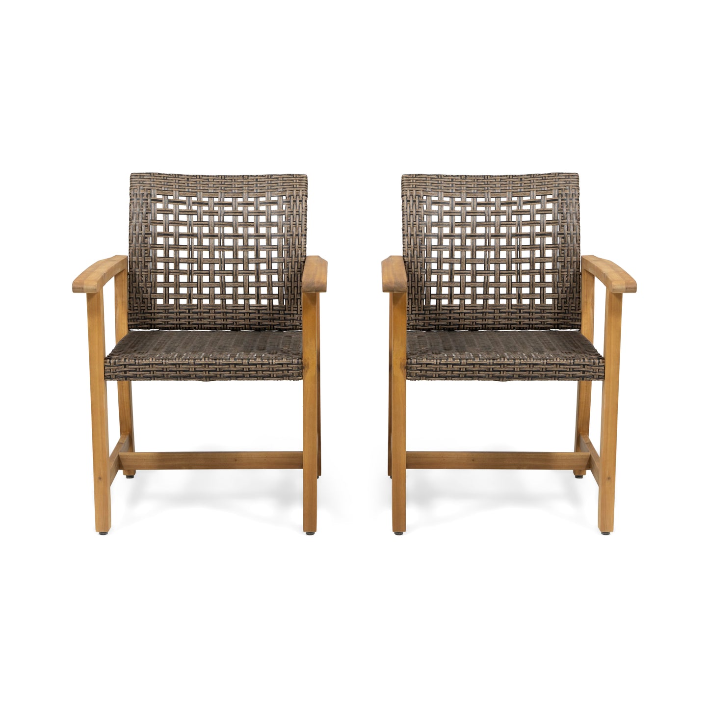HAMPTON WOOD AND WICKER DINING CHAIR( SET OF 2 )