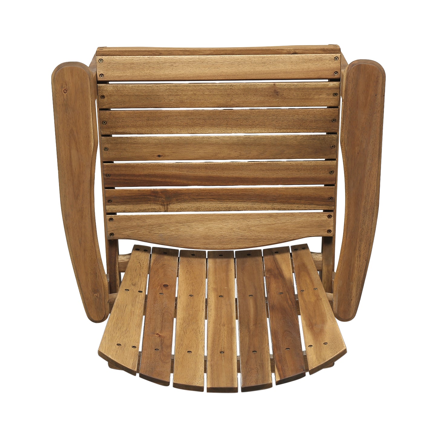 Outdoor Weather Resistant Acacia Wood Adirondack Dining Chairs (Set of 2), Natural Finish