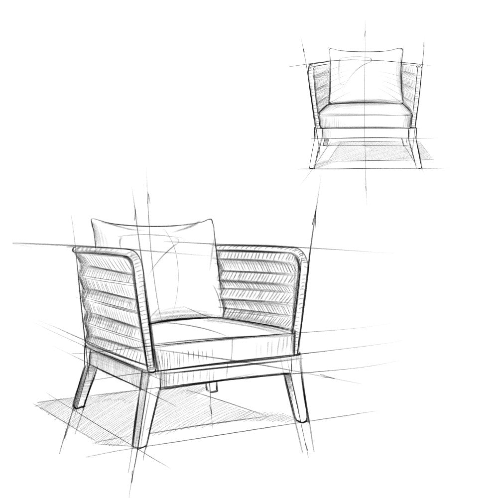 Santiago - Outdoor Conversation Chair - Slate Grey