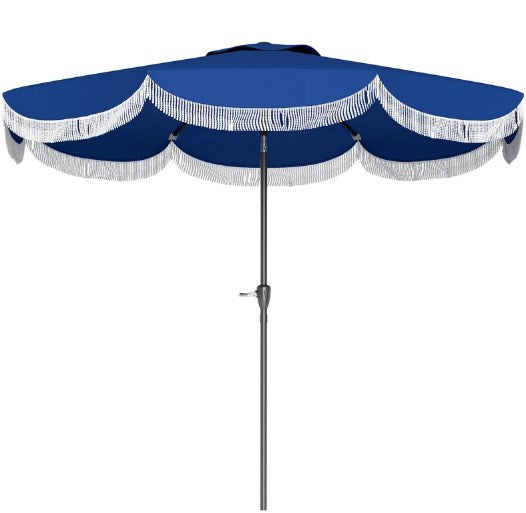 Outdoor Umbrella with Crank,Patio Umbrella,8 Ribs,Push Button Tilt