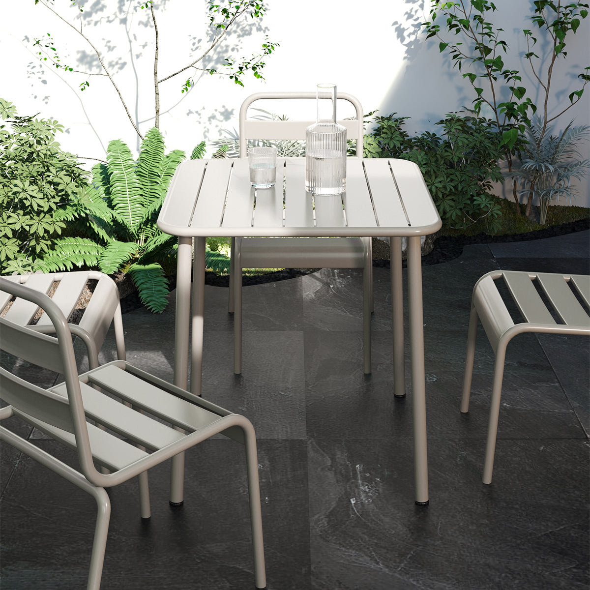 Sera square table outdoor courtyard table villa open air dining table waterproof table retro American modern simple balcony table coffee table