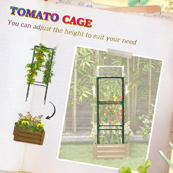Garden Bed,Raised Garden Bed,Galvanized Planter Box with Cage for Climbing Vines