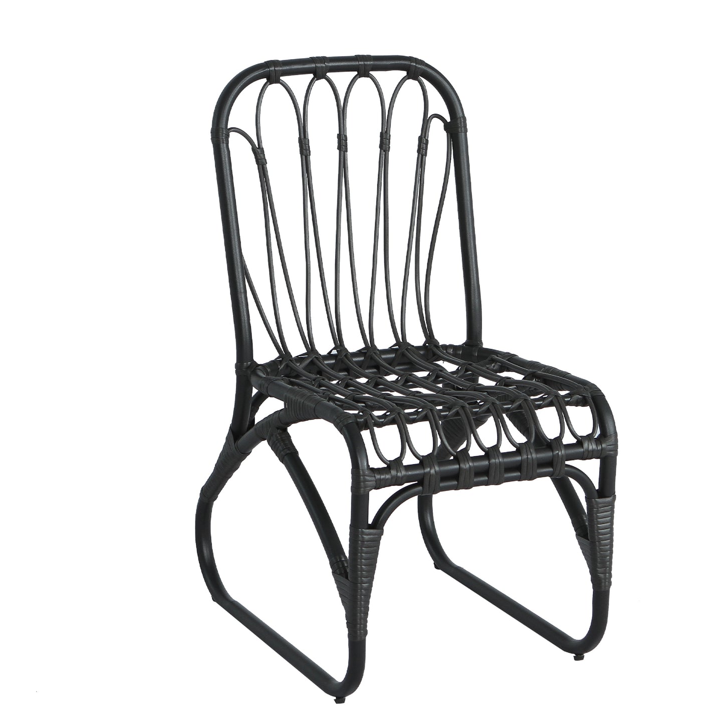 Outdoor PE Wicker Dining Chairs with Washable Cushion Set of 2, Outdoor Rattan chairs for Backyard, Poolside, Garden,Patio,Grey